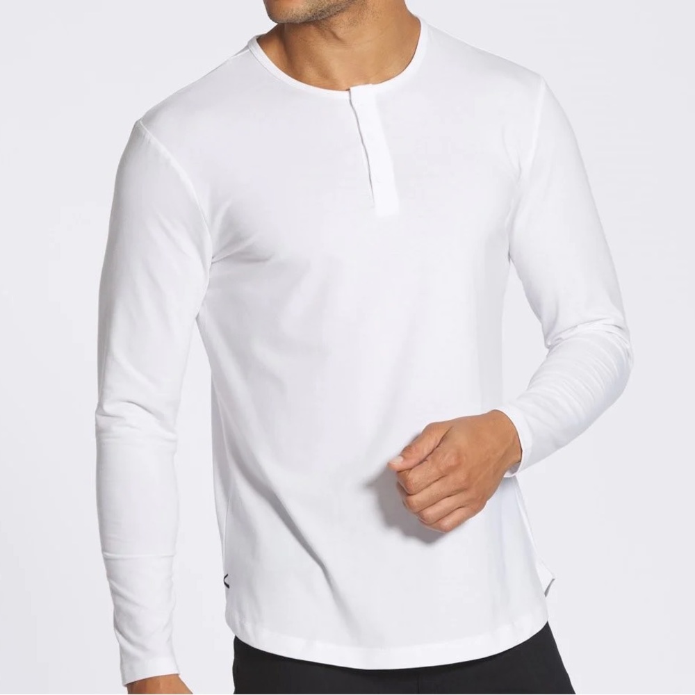 Cuts Curve-Hem Long Sleeve Henley